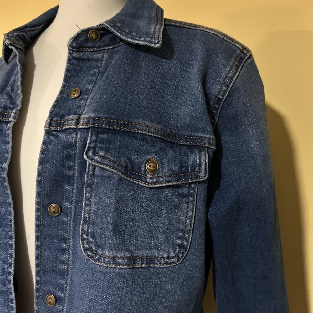 KUT Blue Denim Long Sleeve Button-Up Pocket Romy Shirt Jacket Large Nordstrom - Picture 4 of 7